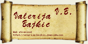 Valerija Bajkić vizit kartica
